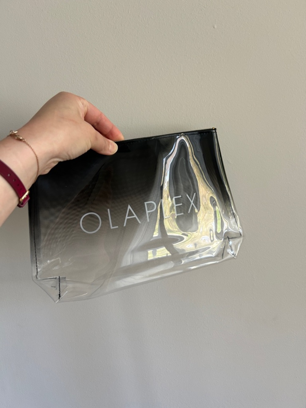 Olaplex PVC toiletry pouch.